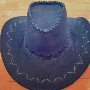 Black cowboy hat comfortable adjustable chin strap